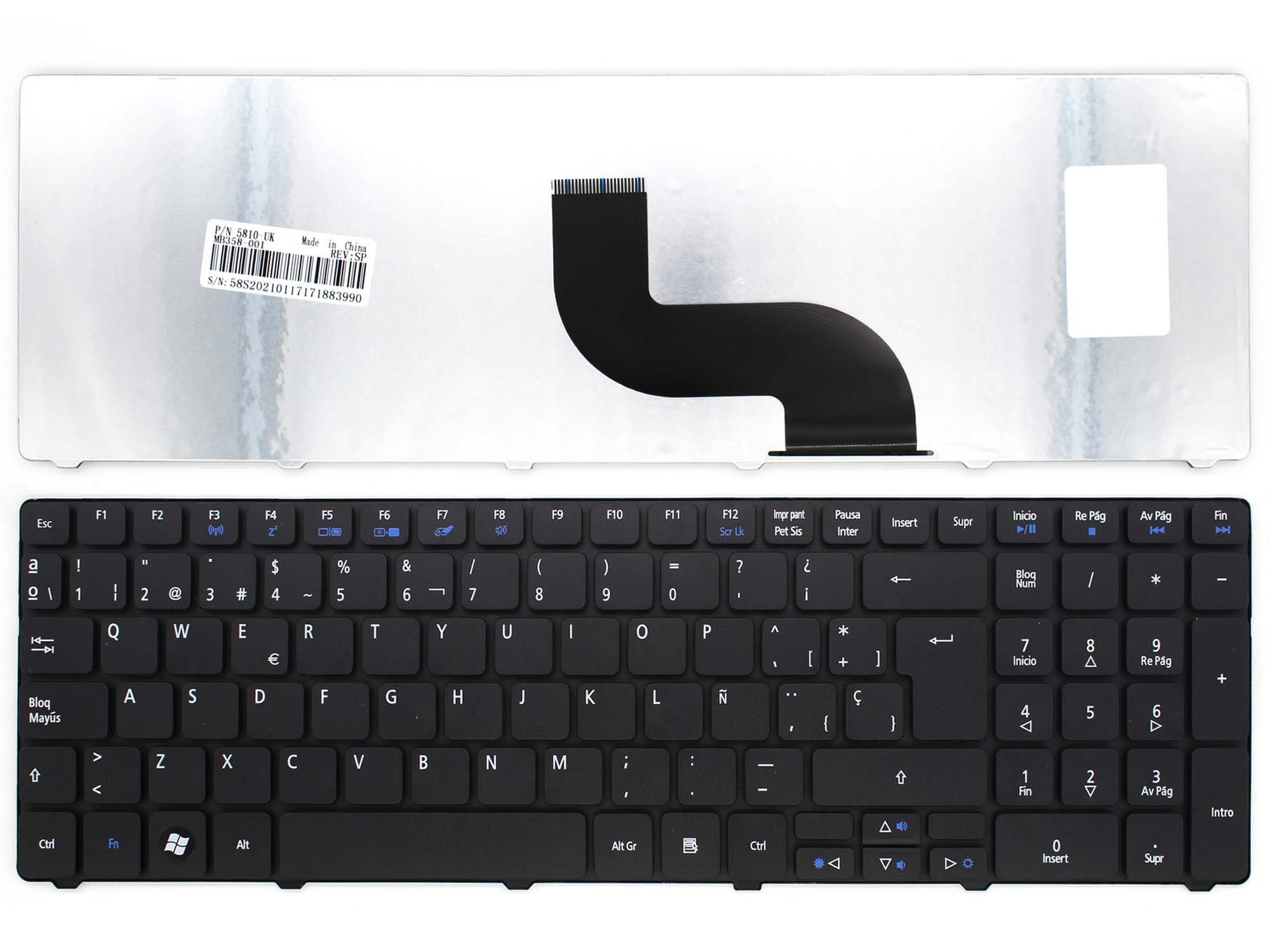 Teclado Espanhol Preto para Portátil Packard Bell EasyNote TK/TX Series e Acer Aspire 5750 - Com Moldura - Image 2