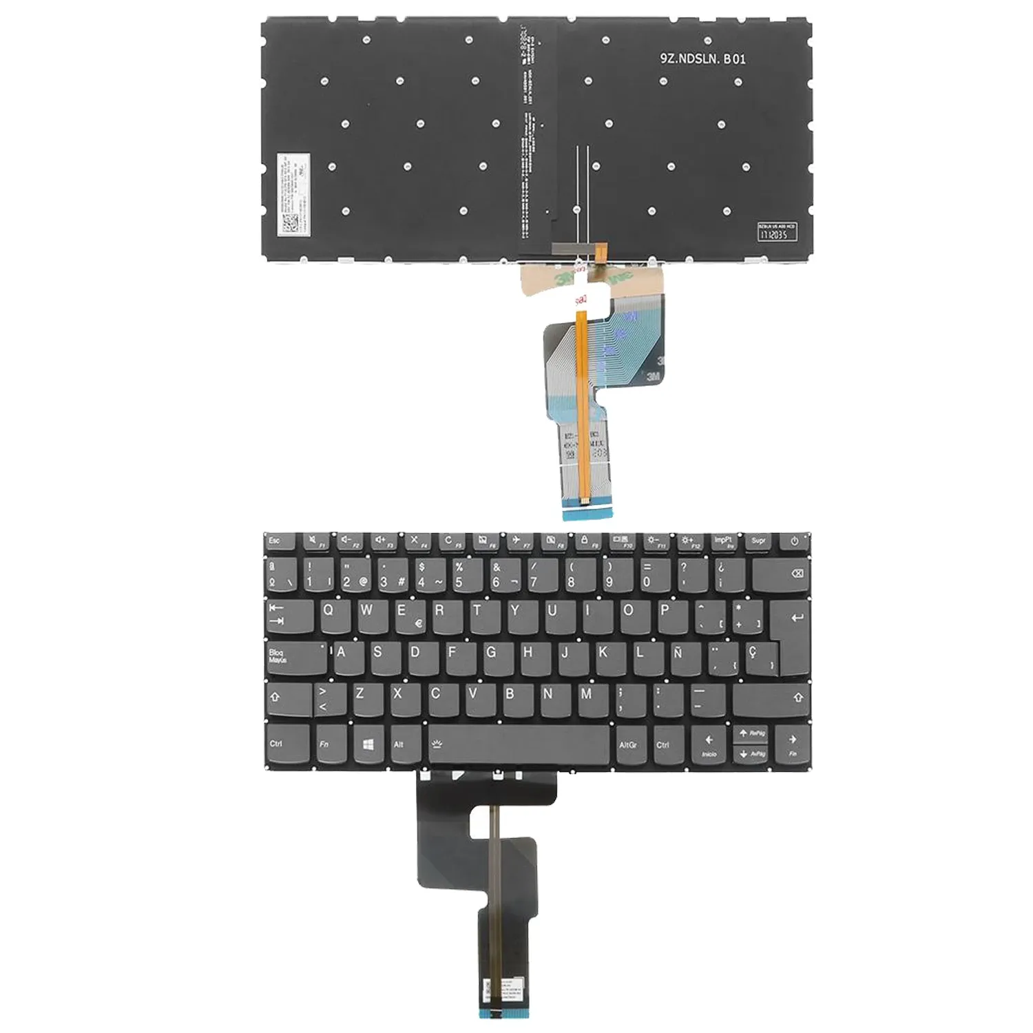 TECLADO PARA PORTATIL LENOVO IDEAPAD 320-14ISK 320S-14IKB 320S-14IKBR CINZA - Image 3