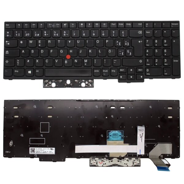 Teclado para Portátil Lenovo ThinkPad E580 E585 E590 P52 P72 L580 Series Preto Alemão c/ Pointer Stick PK131671A13