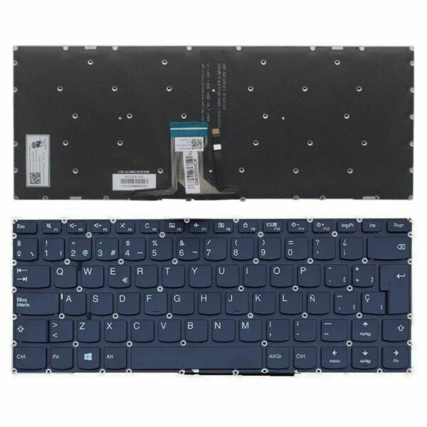 Teclado para Portátil Lenovo Yoga 510-14AST 510-14IKB 510-14ISK - Espanhol Retroiluminado Preto