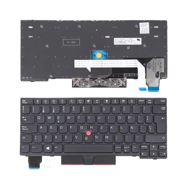 Teclado Espanhol Preto para Portátil Lenovo ThinkPad X280, A285, X390, X395 Series