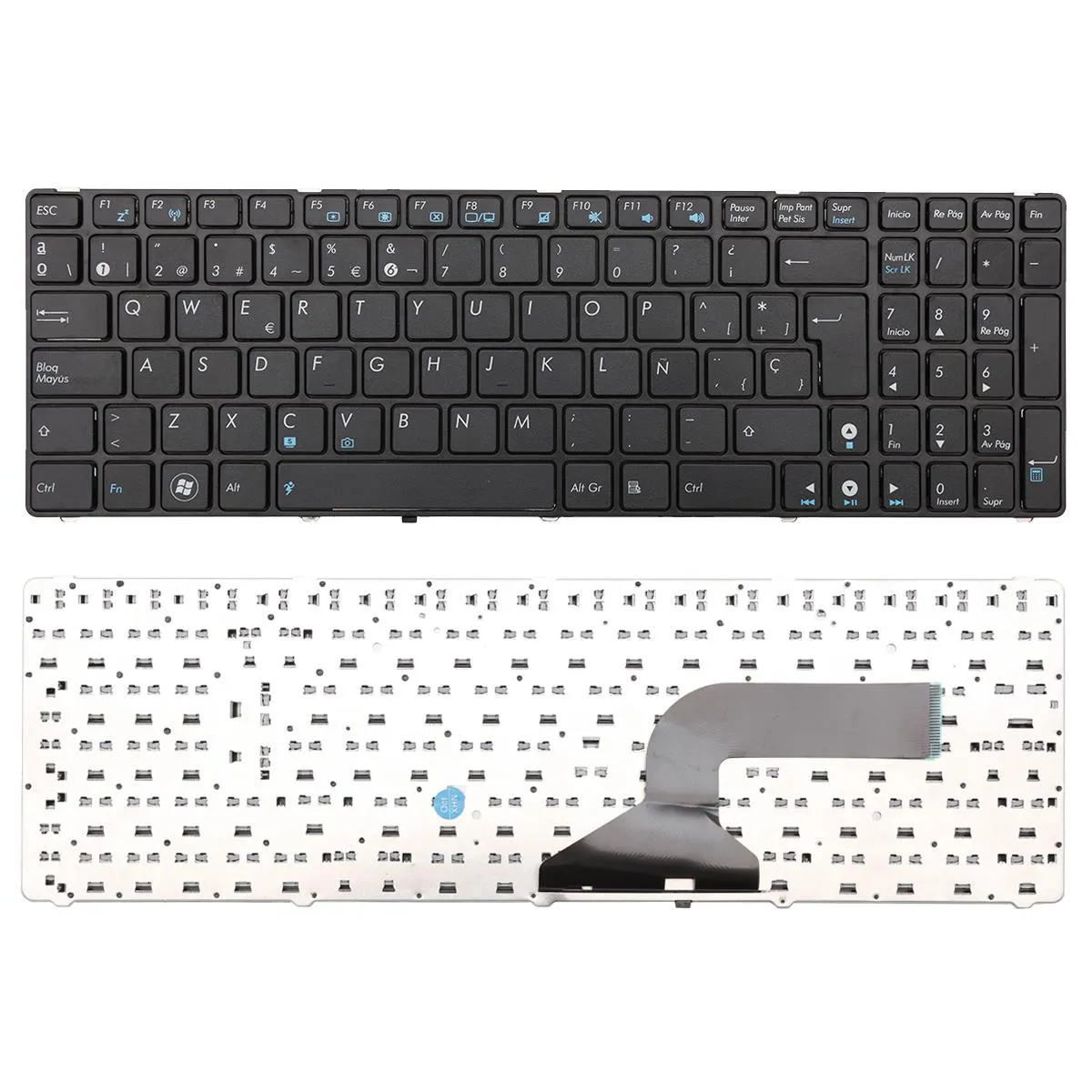 Teclado para Portátil Asus G60 Preto Espanhol - Compatível com Séries A, B, F, G, K, N, U, X