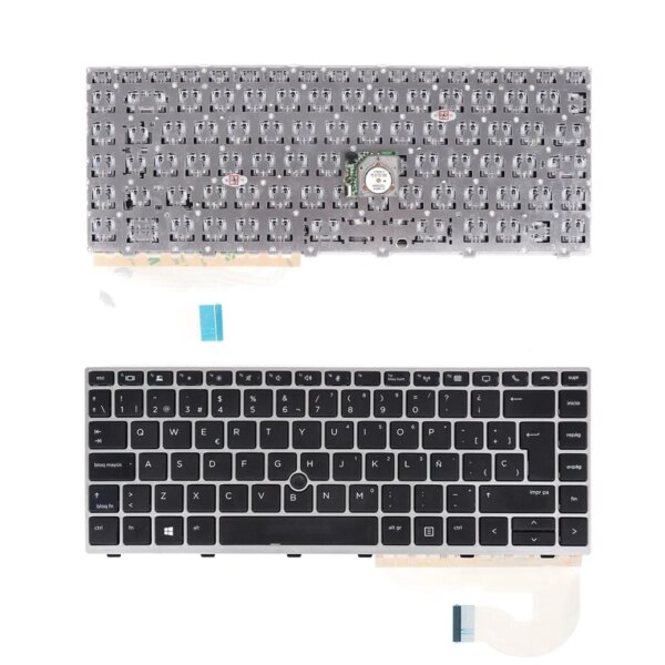 Teclado para HP EliteBook 840 G5 846 G5 840 G6 Prata Castelhano com Moldura