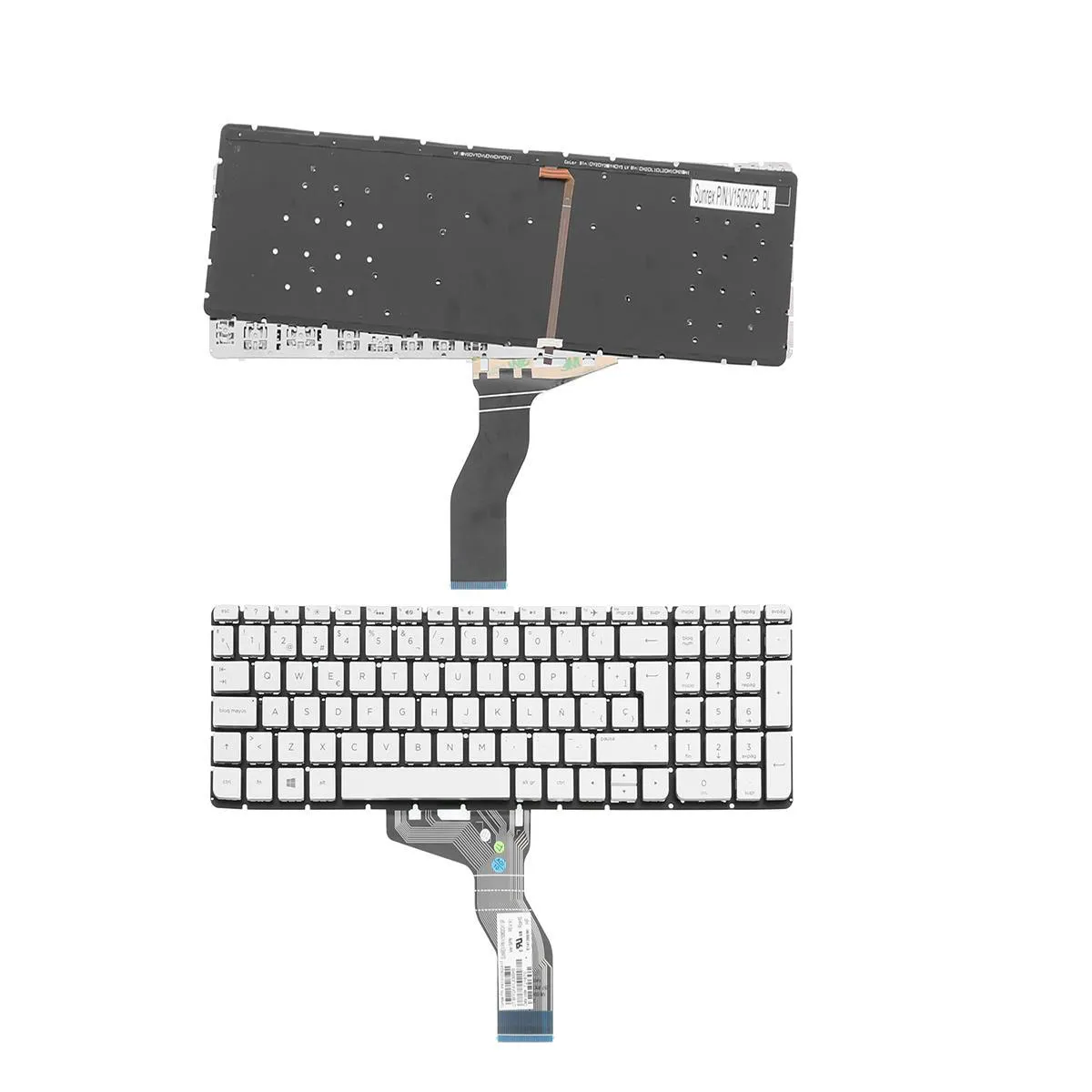 Teclado Retroiluminado Prata Espanhol para Portátil HP Pavilion 15-AB Series e Outros Modelos Compatíveis