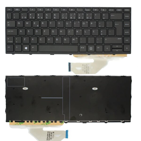 Teclado Portátil HP EliteBook 840 G5 G6 846 G5 G6 Português L14379-071 L15542-071 Preto Sem Moldura