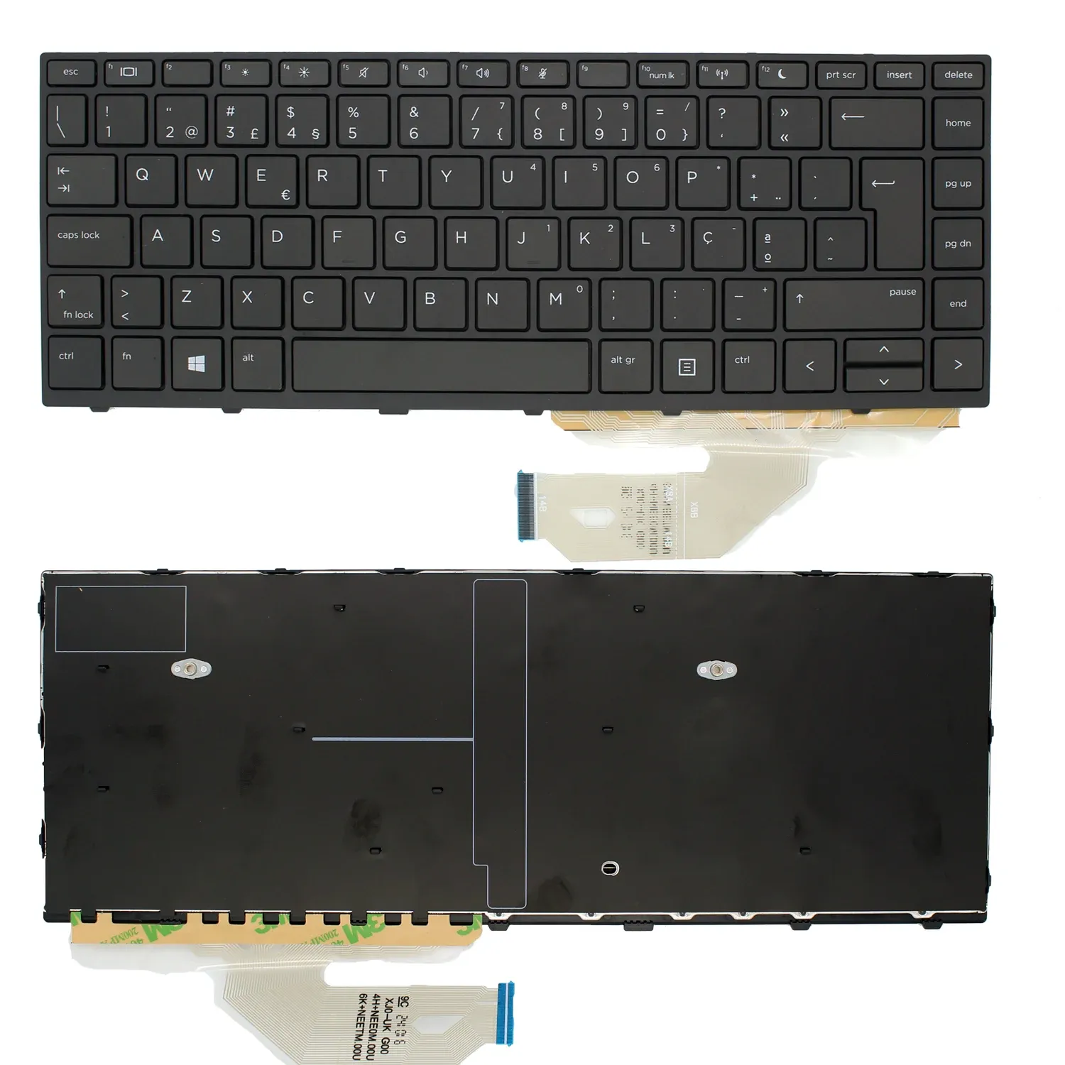 Teclado Portátil HP EliteBook 840 G5 G6 846 G5 G6 Português L14379-071 L15542-071 Preto Sem Moldura
