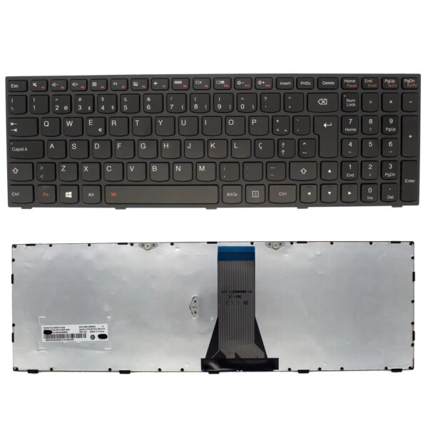 Teclado Português para Portátil Lenovo Ideapad G50-70 Z50-70 G50-30 Z50 B50-70 G500S G50-80 - Preto, Com Moldura