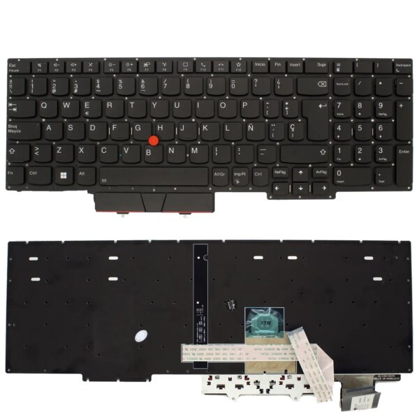 Teclado para Portátil com Iluminação de Fundo para Lenovo ThinkPad E15 2020 Preto