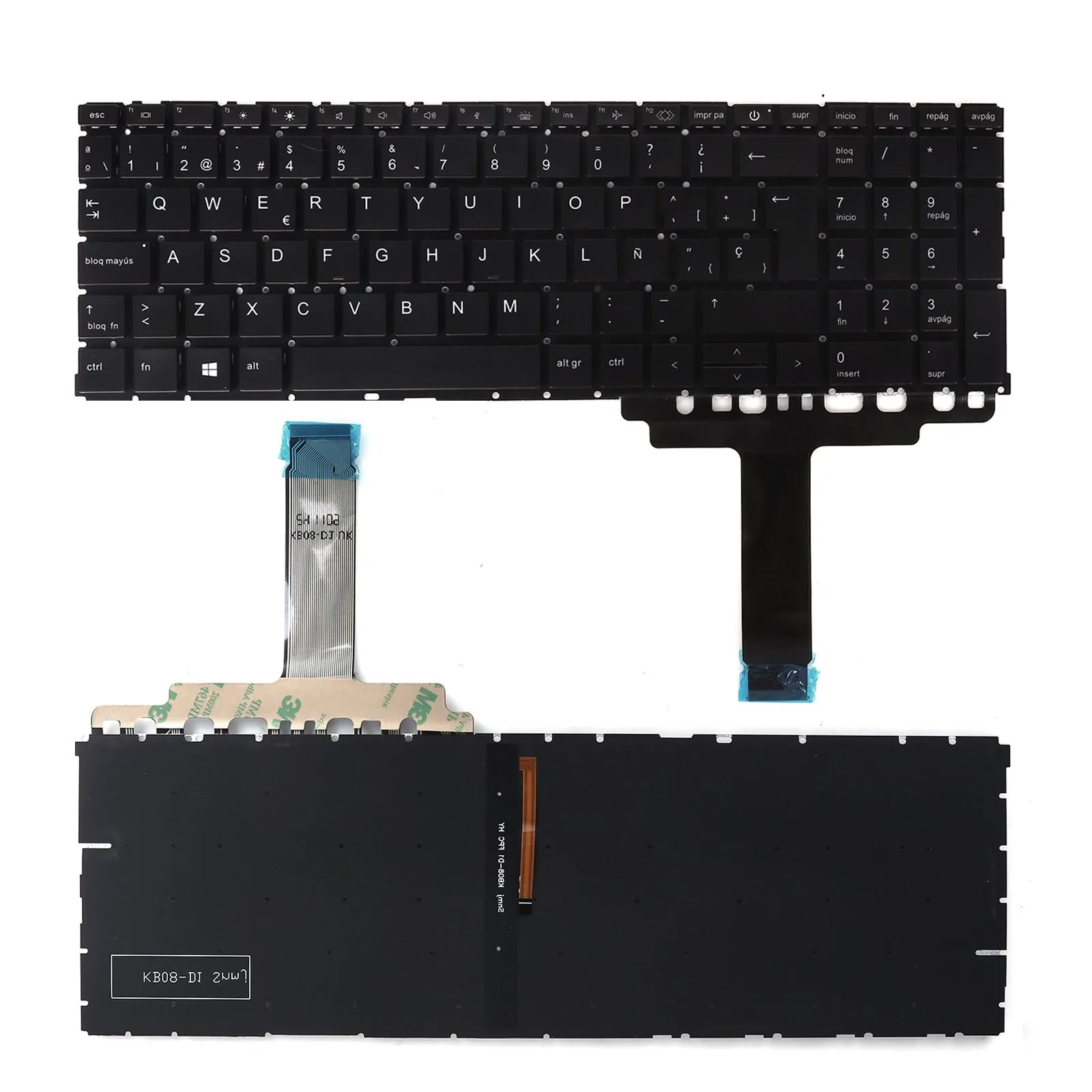 Teclado Retroiluminado Português para Portátil HP ProBook 450 G8, 455 G8, 455R G8, 650 G8 - Preto