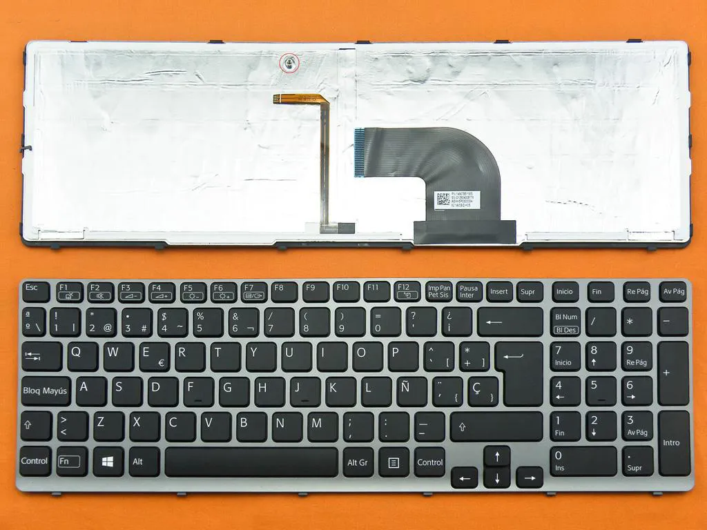 Teclado Retroiluminado para Portátil Sony SVE15 Cinza - Layout Premium