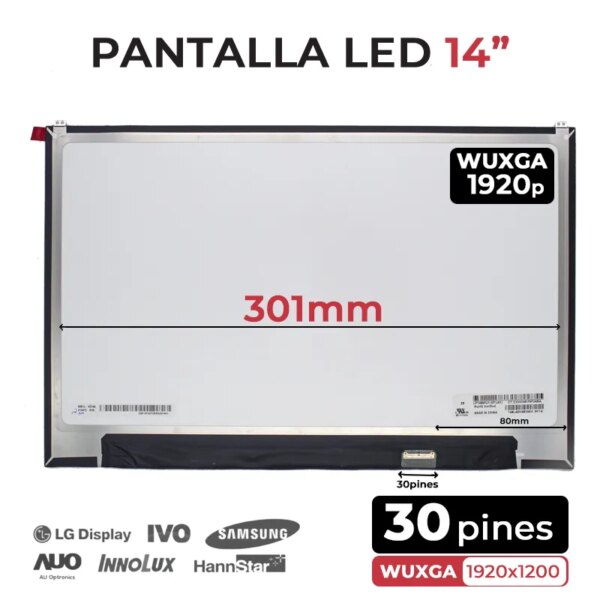 Ecrã LED 14" WUXGA para Portátil LG Gram 14Z90P 14T90Q - Compatível LP140WU1 Series