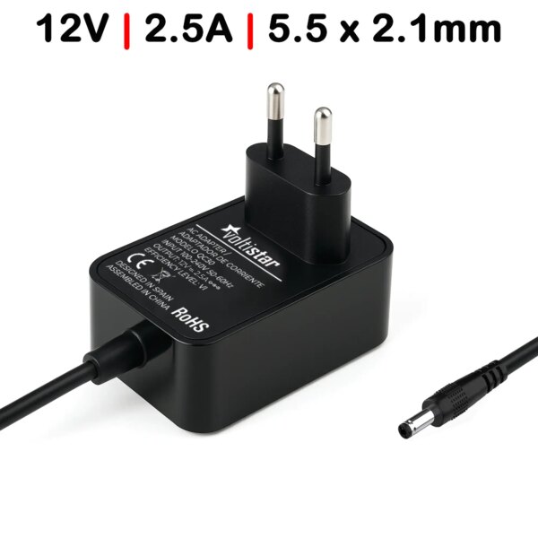 Carregador CCTV 12V 2.5A 30W Conector 5.5x2.1mm - Portáteis, Câmaras e Monitores