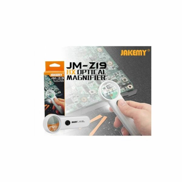 Lupa Óptica Portátil Jakemy JM-Z19 X8 com Luz LED para Reparações Eletrónicas e Detalhadas
