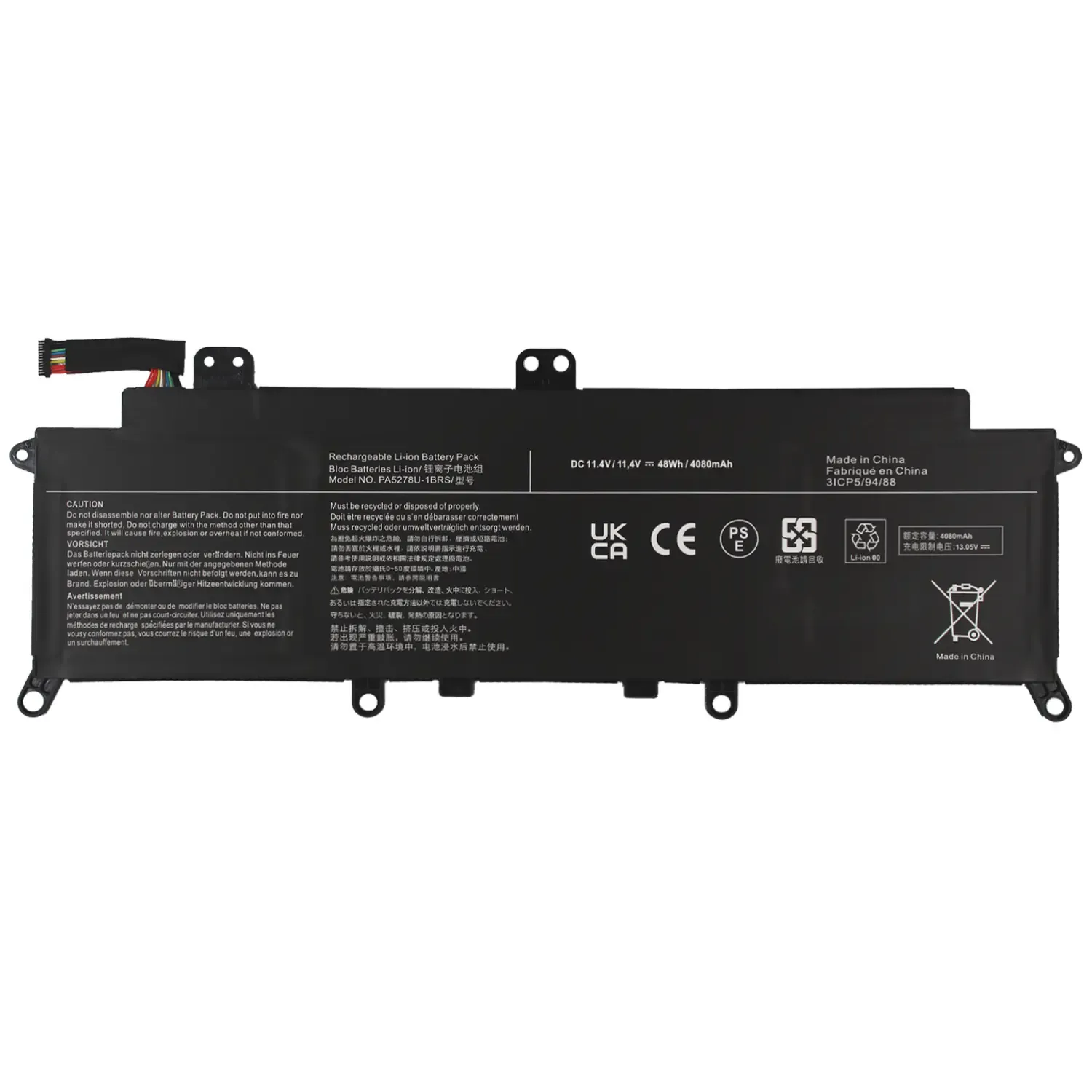Bateria de Substituição para Portátil PA5278U-1BRS P000728750 - 11.4V 48Wh