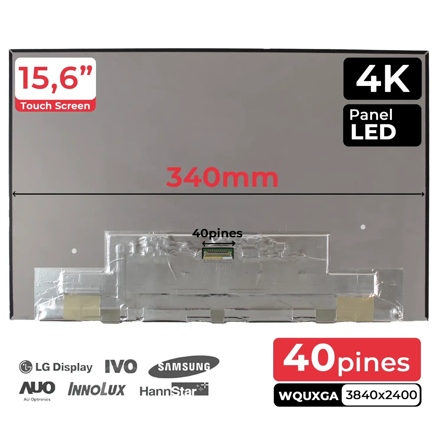 ECRÃ TÁTIL DE 15,6" DELL XPS 15 9500 9510 9520 PRECISION 5550 5560
