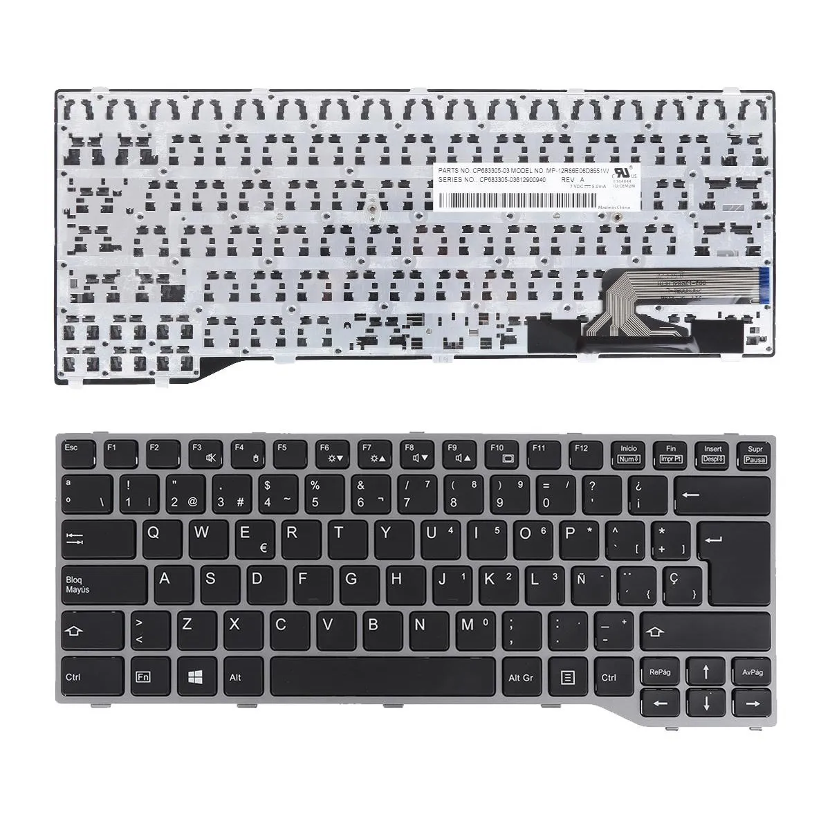 Teclado Portátil Fujitsu Siemens LifeBook T725 T726 Prata Espanhol - Green Computer
