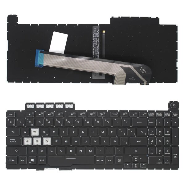 Teclado para Portátil ASUS TUF Gaming F15 FX506 FA506 Series - Espanhol, Retroiluminado, Shift Longo
