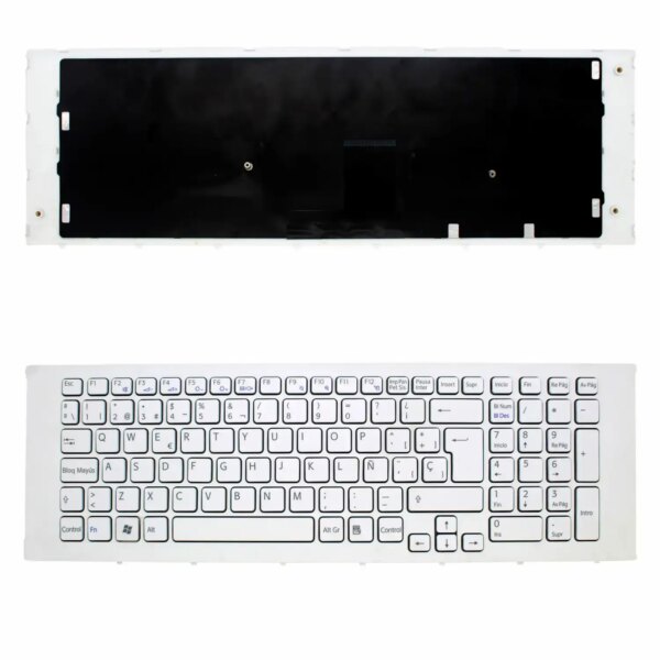 Teclado com Moldura Branca para Portátil Sony VAIO VPC-EC MP-09L26EO-8863 Espanhol
