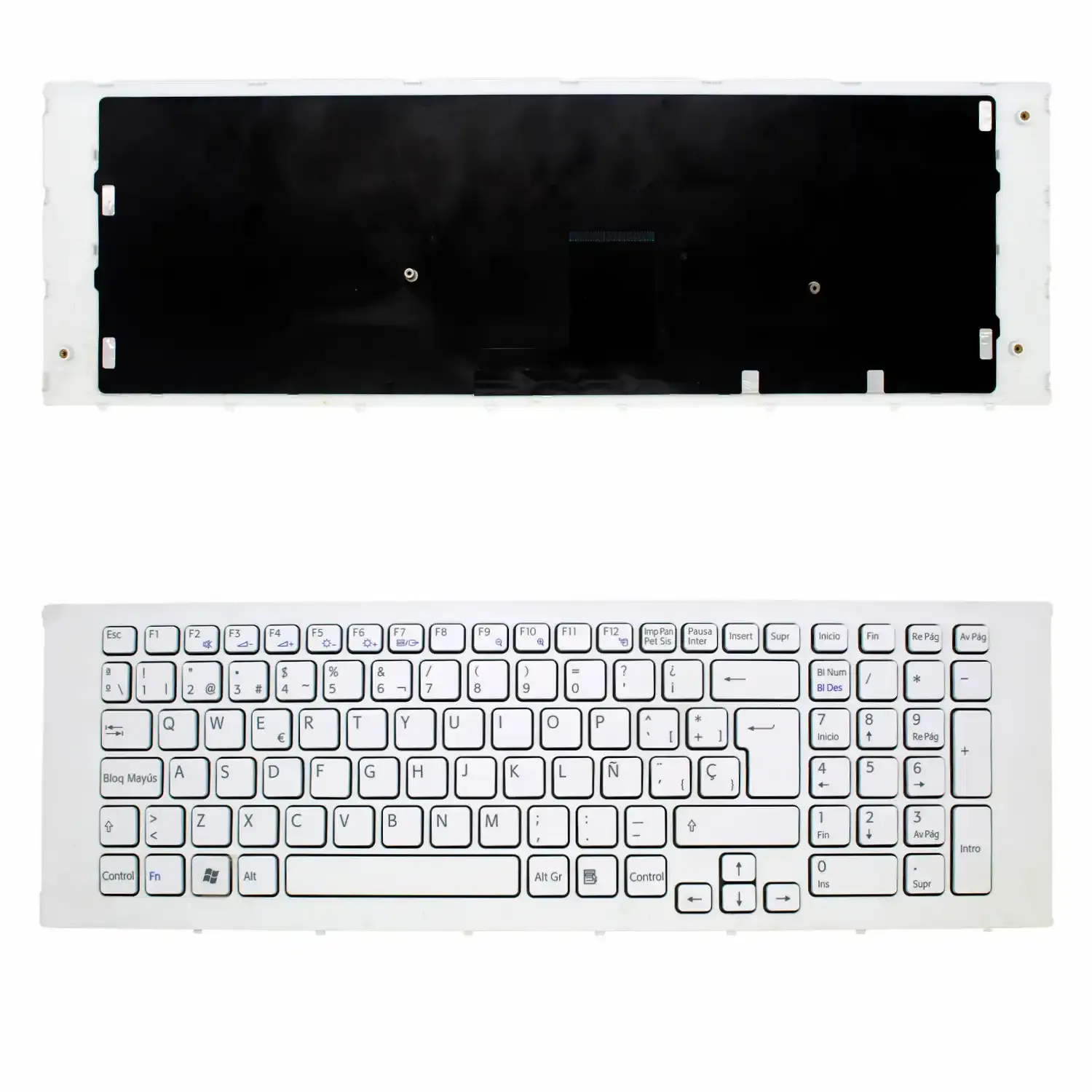 Teclado com Moldura Branca para Portátil Sony VAIO VPC-EC MP-09L26EO-8863 Espanhol