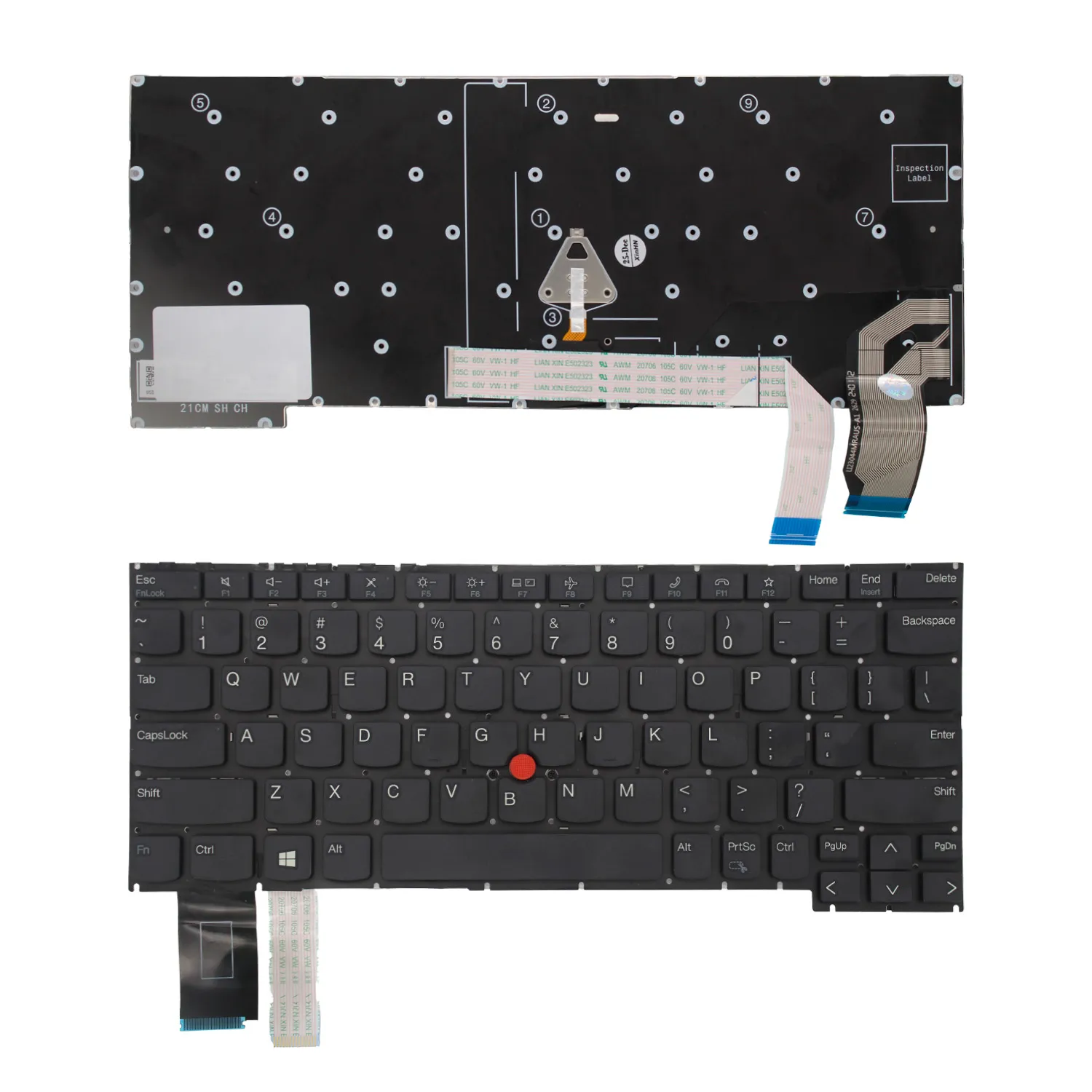 Teclado para Portátil Lenovo ThinkPad X13 Gen 2/3, X13 Yoga Gen 2/3 - Inglês EUA + Autocolantes Espanhol, PointStick