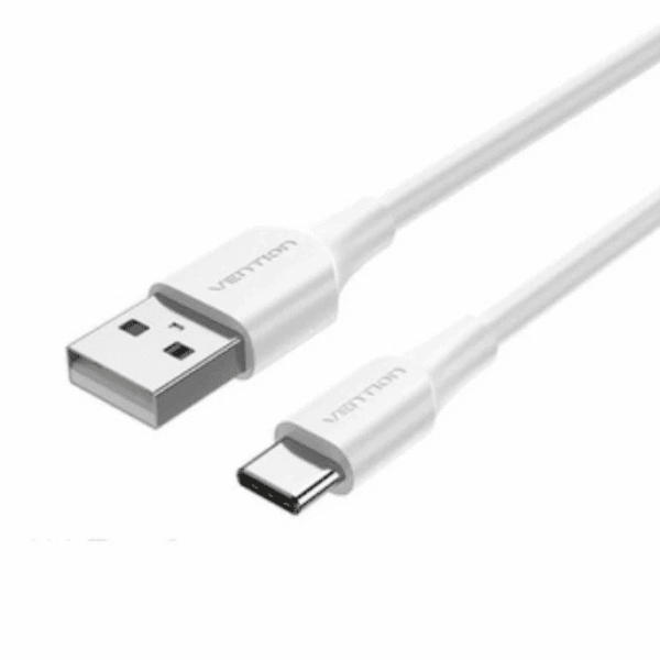 Cabo USB-A para USB-C Vention 1M 3A 480Mbps Branco - Carregamento Rápido e Dados