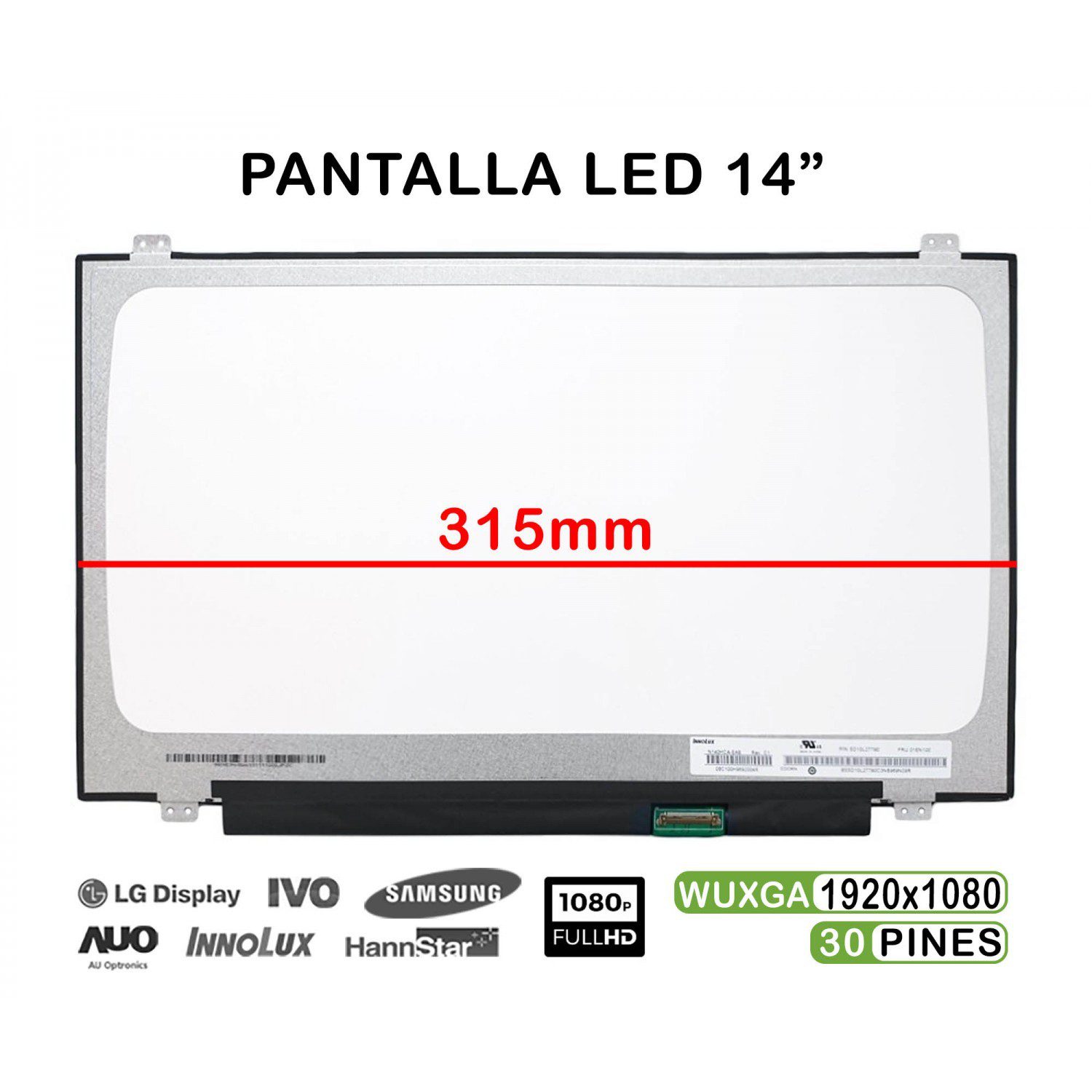 ECRÃ LED QUASE NOVO DE 14" PARA LAPTOP ASUS S433 NV140FHM-N62 315MM