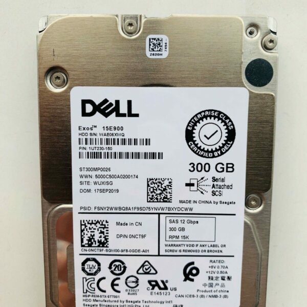 Disco Rígido Dell SAS 12Gb/s 300GB 10K RPM 2.5" SFF Usado para Servidores PowerEdge