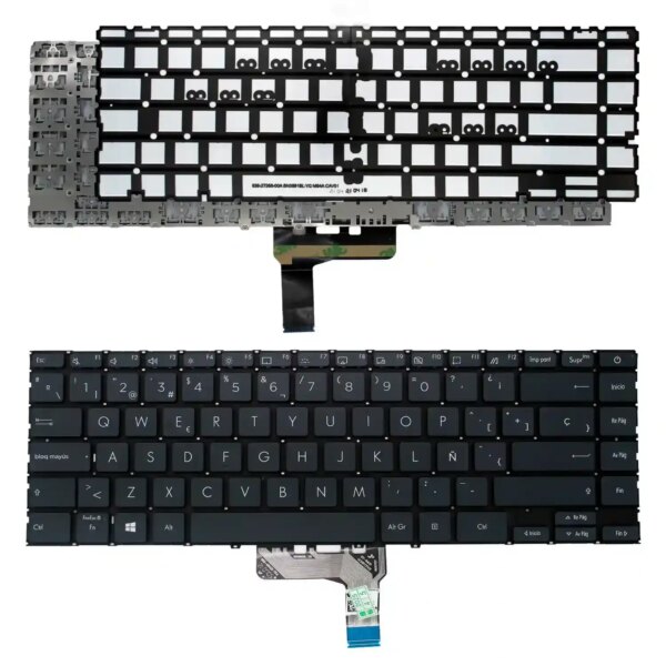 Teclado para Portátil ASUS ZenBook 14 UX425UA UX425QA Preto Retroiluminado Espanhol - Compatível HP EliteBook ZBook Firefly