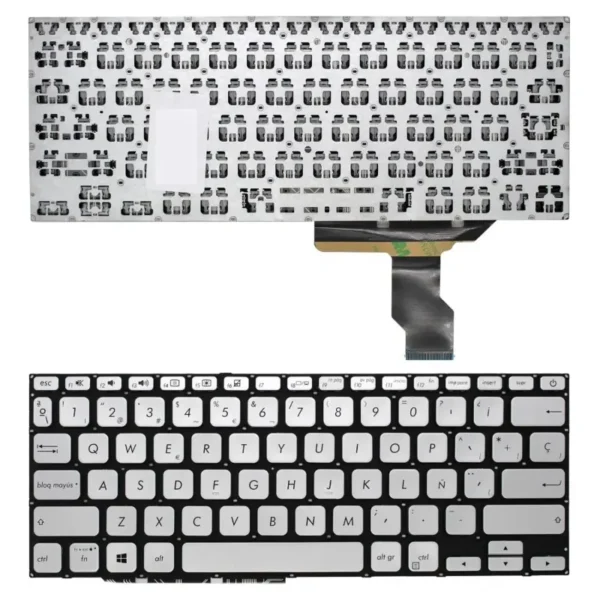 Teclado Prateado Espanhol para Portátil ASUS X420F, Y406UA, Y406UF e V4000F