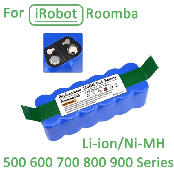 Bateria de Substituição 5000mAh 14.4V para iRobot Roomba Séries 500/600/700/800/900 – Green Computer