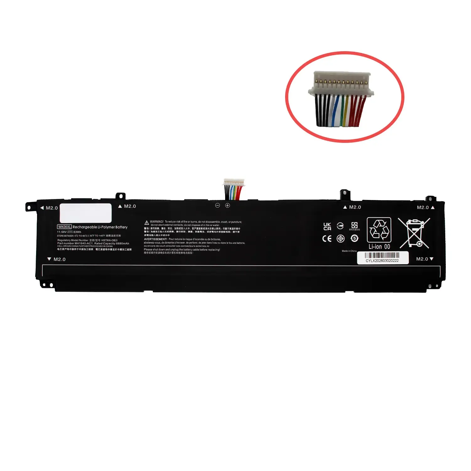 Bateria para Portátil HP OMEN 16 Series, OMEN 17 Series, VICTUS 16 Series - 11.58V 83Wh - Compatível WK06XL WK06083XL - Image 3