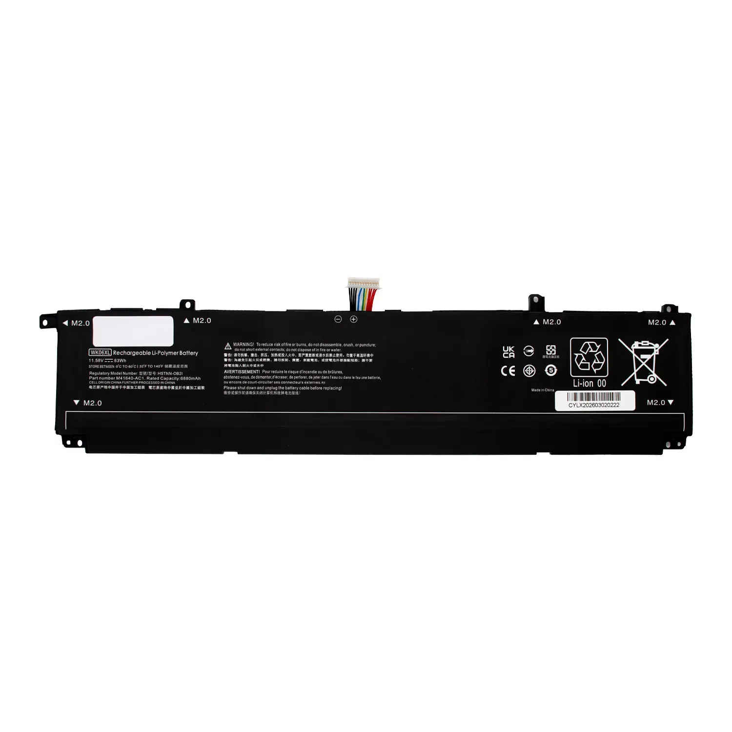 Bateria para Portátil HP OMEN 16 Series, OMEN 17 Series, VICTUS 16 Series - 11.58V 83Wh - Compatível WK06XL WK06083XL