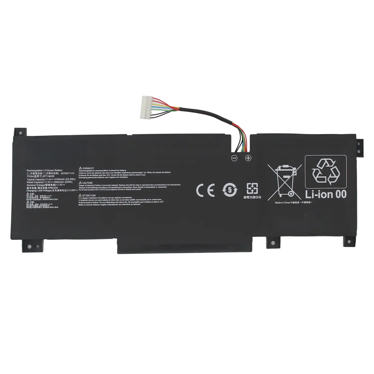 Bateria Interna para Portátil MSI Creator M16 A11UC - MS-1562 (Ponta Branca) - BTY-M492