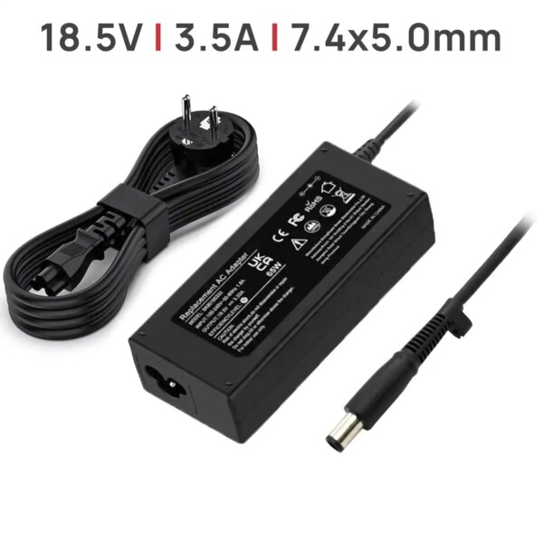 Carregador para Portátil HP 18.5V 3.5A 65W Conector 7.4x5.0mm