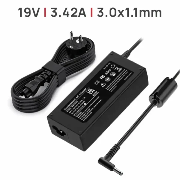 Carregador para Portátil Acer 19V 3.42A (65W) Conector 3.0x1.1mm