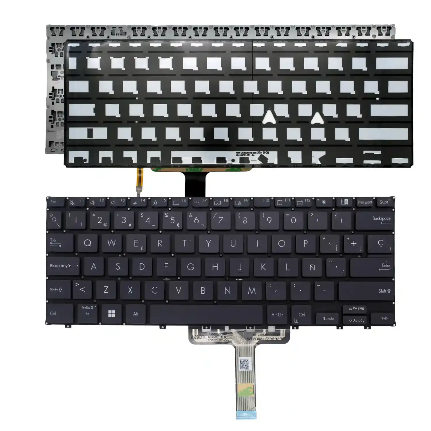 Teclado Retroiluminado Espanhol para Portátil ASUS ExpertBook B5 Series - Preto, Sem Moldura
