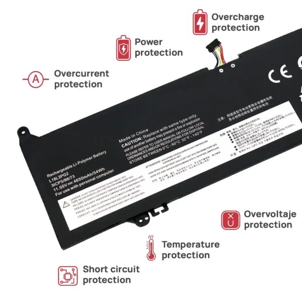 Bateria para Portátil Lenovo Chromebook 14W, 14E, S345-14AST Series - L18M3PG2 (11.55V, 4650mAh)
