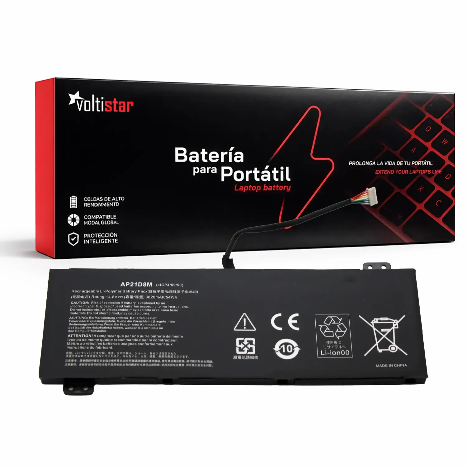 Bateria para Portátil ACER NITRO 5 AN515-58, AN16-51, V15 ANV15-51 - AP21D8M 14.8V 3620mAh