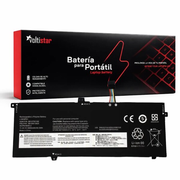 Bateria Interna para Portátil Lenovo ThinkPad X13 Series - Compatível com L18C6PD1, L18M6PD1, 02DL020 e Outros