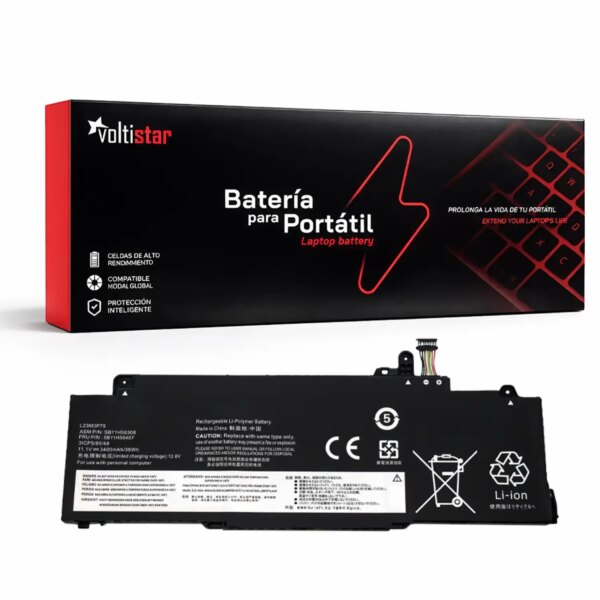 Bateria para Portátil Lenovo ThinkPad T14S G5 G6 Series - 11.1V 3400mAh - Compatível com L23M3P75, L23C3P70, L23D3P76