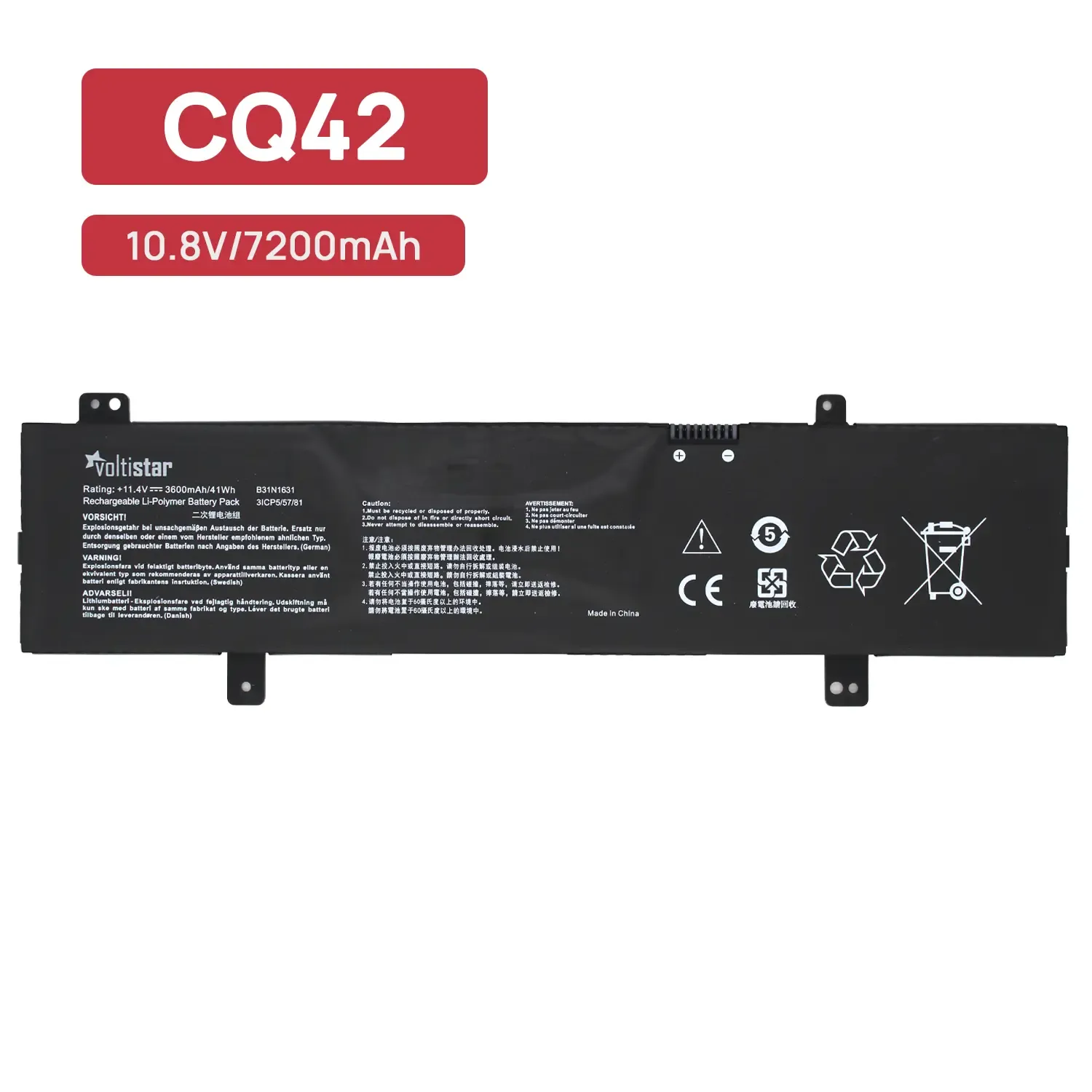 Bateria para Portátil ASUS VivoBook X505 F505 Series, B31N1631, 11.4V 3600mAh - Green Computer - Image 2
