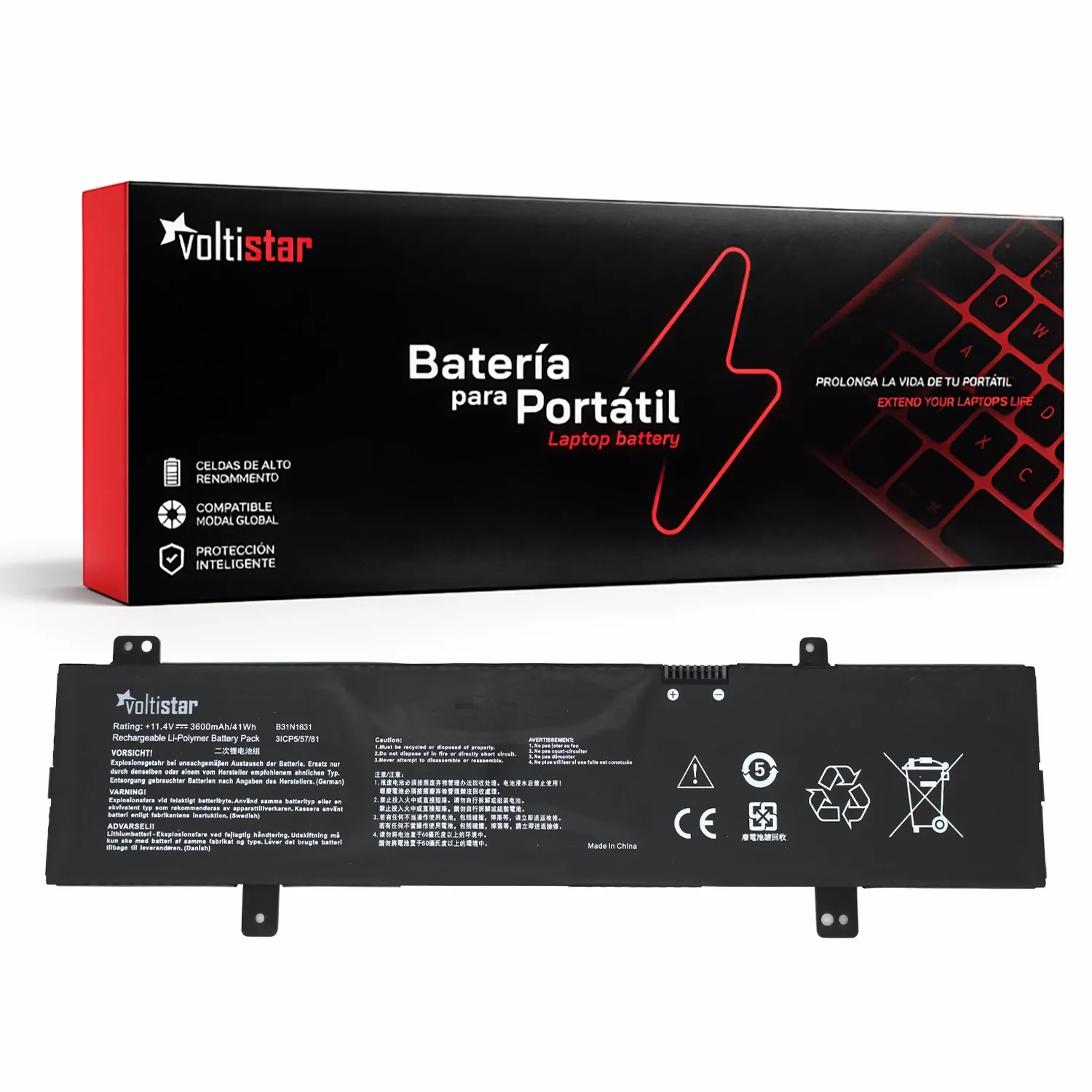 Bateria para Portátil ASUS VivoBook X505 F505 Series, B31N1631, 11.4V 3600mAh - Green Computer