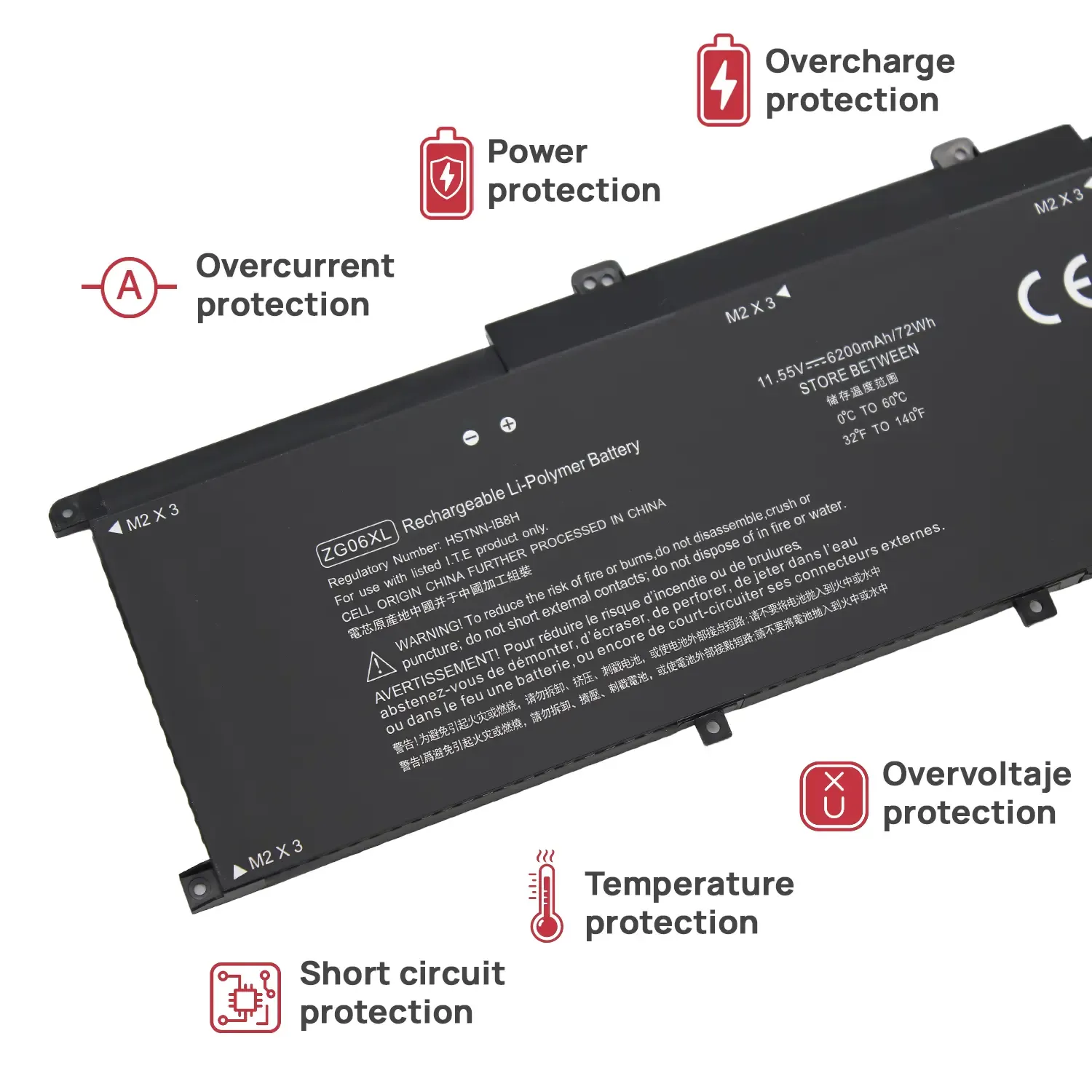 Bateria ZG06XL L07045-855 para Portátil HP Elitebook 1050 G1, ZBook Studio G5 - 11.55V 6200mAh 72Wh - Image 4