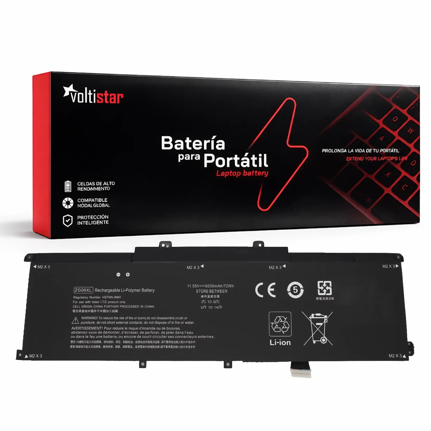 Bateria ZG06XL L07045-855 para Portátil HP Elitebook 1050 G1, ZBook Studio G5 - 11.55V 6200mAh 72Wh