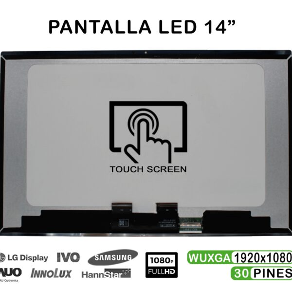 ECRÃ LED TÁCTIL 14" PARA PORTÁTIL HP PAVILION X360 14-DY 14M-BY SEM MOLDURA