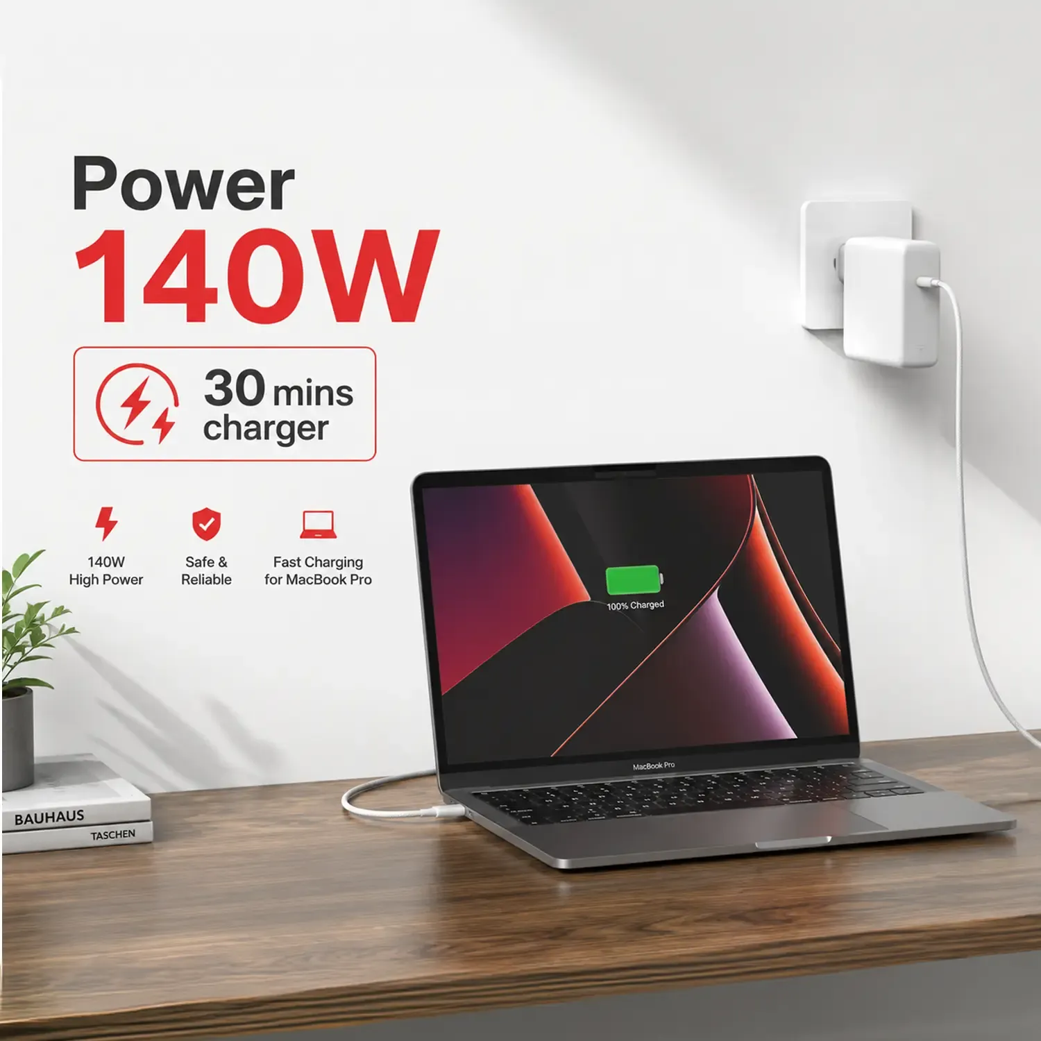 Carregador 140W MagSafe 3 USB-C para MacBook Air Pro M1 M2 M3 M4 M5 (2021-2026) Cabo Trançado 2M - Image 3