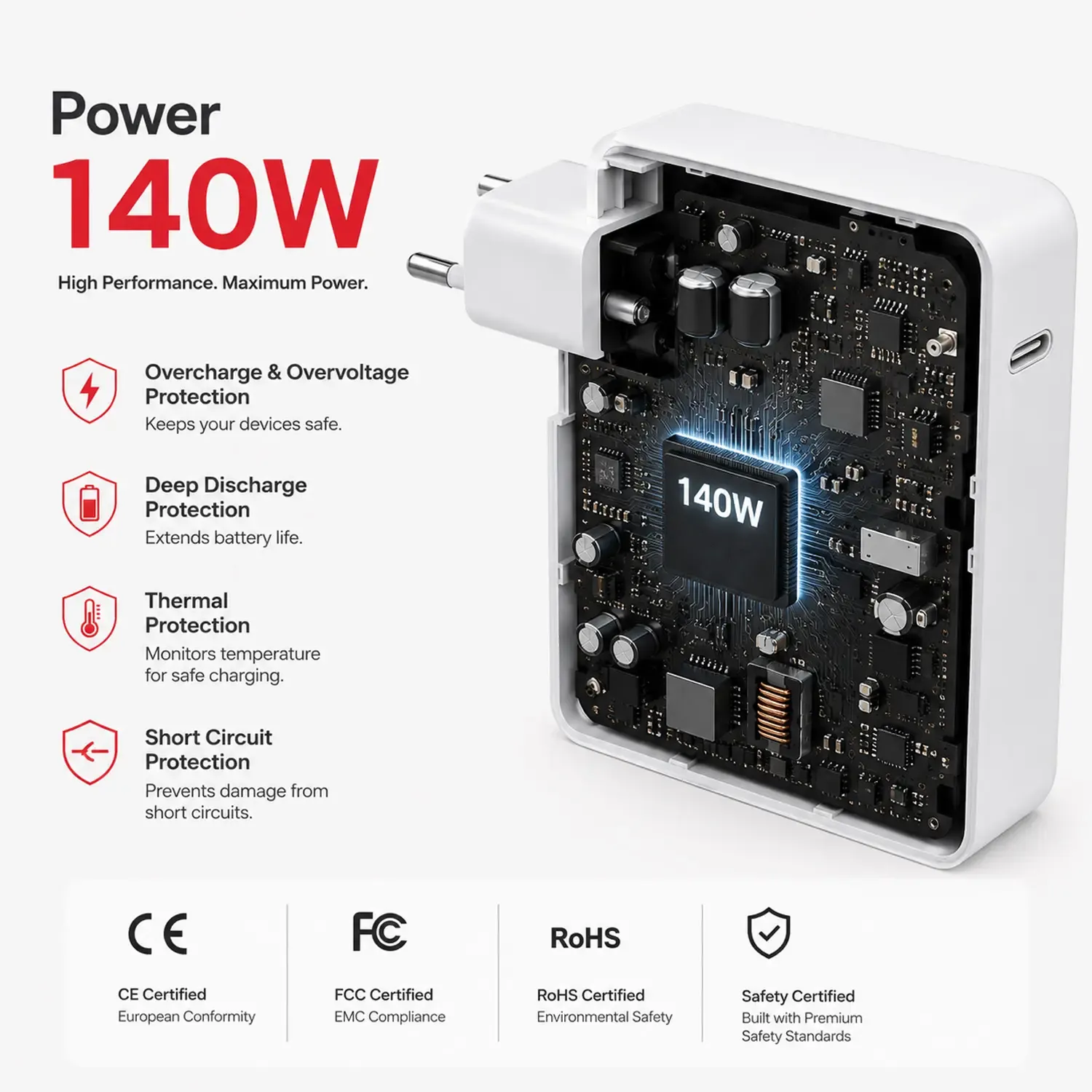 Carregador 140W MagSafe 3 USB-C para MacBook Air Pro M1 M2 M3 M4 M5 (2021-2026) Cabo Trançado 2M - Image 4