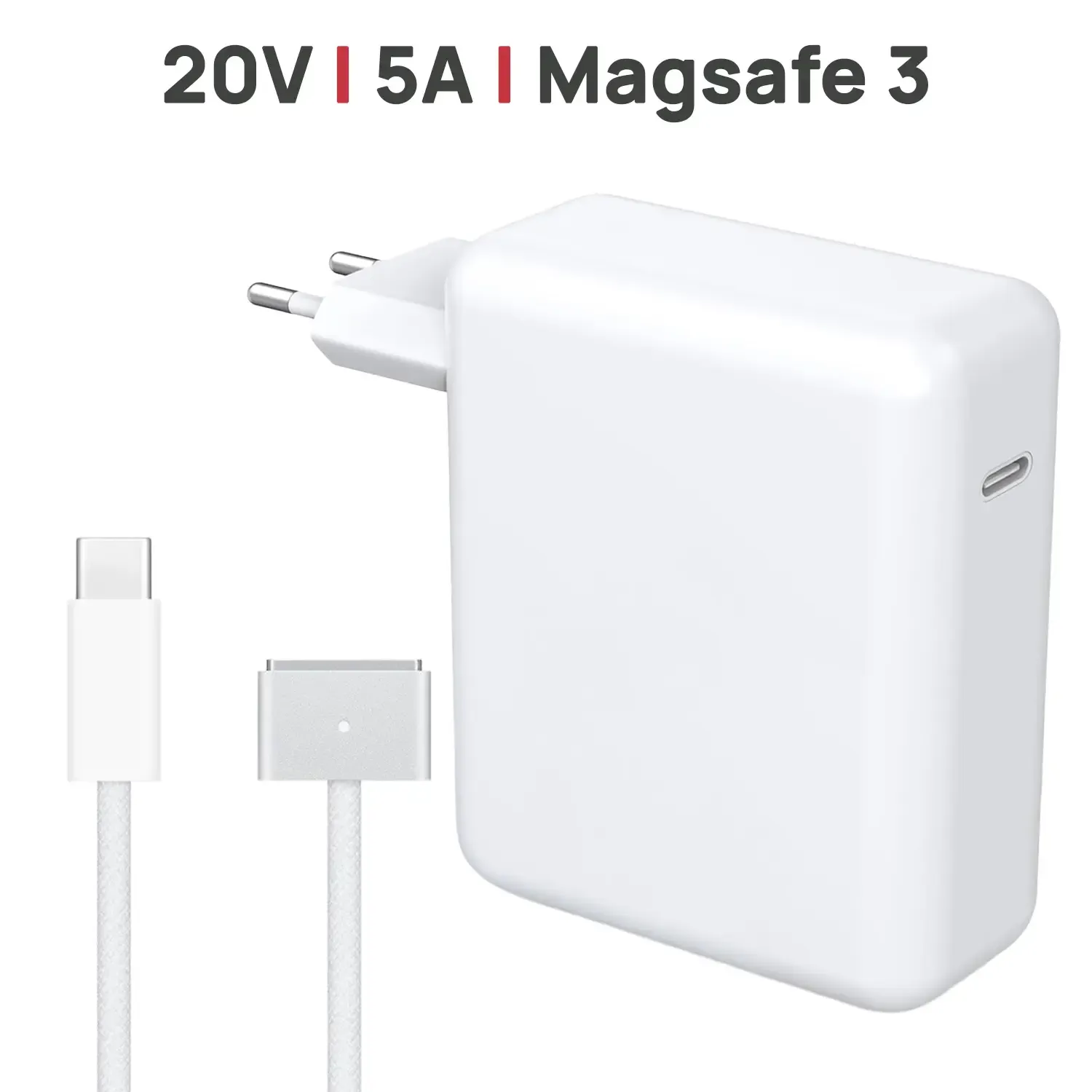 Carregador 140W MagSafe 3 USB-C para MacBook Air Pro M1 M2 M3 M4 M5 (2021-2026) Cabo Trançado 2M
