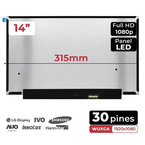 ECRÃ LED MATE DE 14" PARA PORTÁTIL HP ELITEBOOK 840 G5 G6 G7 M140NVFA R5 FHD