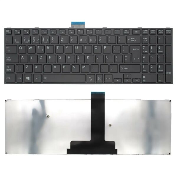 Teclado Português para Portátil Toshiba Satellite Pro R50-C, Tecra A50-C, Z50-C - Preto, Com Moldura